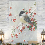 " Holly Berries And Chickadee "