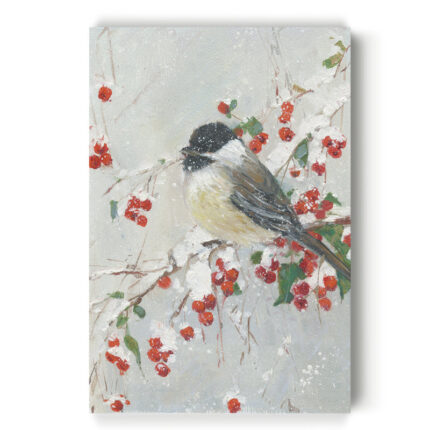 ” Holly Berries And Chickadee “ - Chic Decora