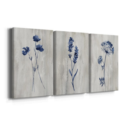 ” Indigo Botanical I ” 3 – Pieces - Chic Decora
