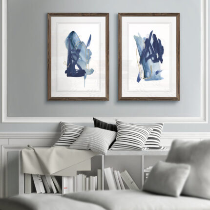 ” Indigo Collide I ” by Melissa Wang 2 – Pieces - Chic Decora