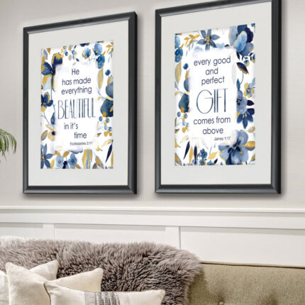 ” Indigo Scripture I ” 2 – Pieces - Chic Decora