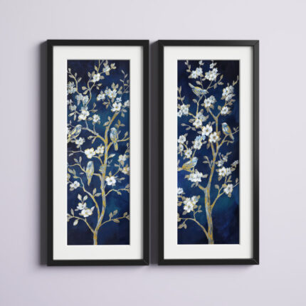 ” Indigo Spring I ” 2 – Pieces Painting Print - Chic Decora