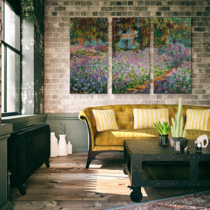 “Irises in Garden” Multi-Piece Painting Print by Claude Monet - Chic Decora