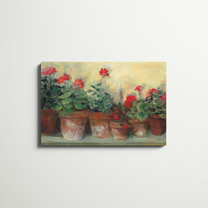 ” Kathleens Geraniums ” by Carol Rowan Painting Print - Chic Decora