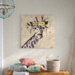 " Klimt Giraffe II " by Victoria Borges Painting Print
