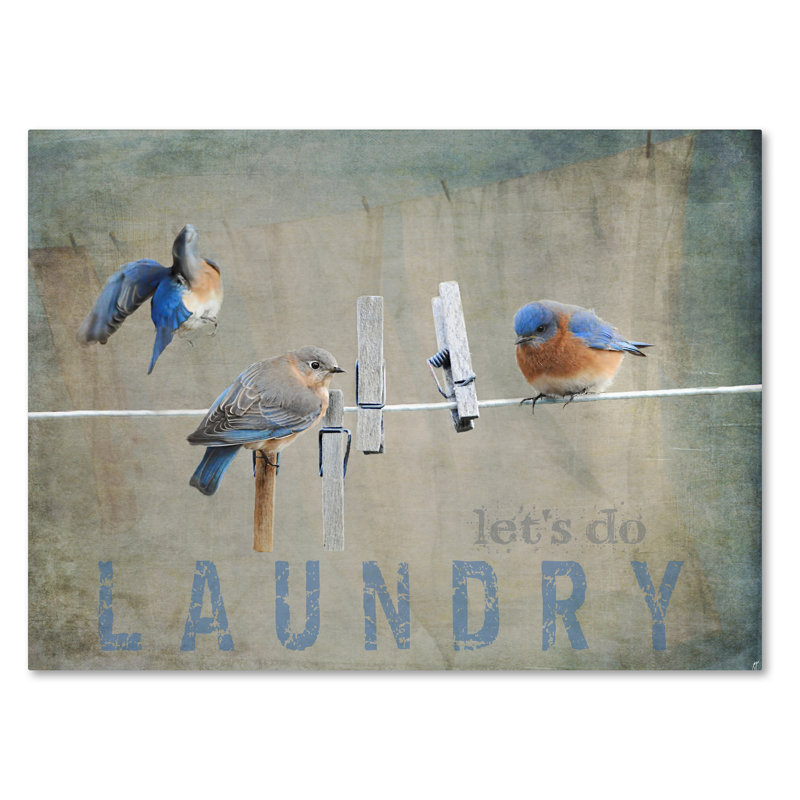 " Laundry Day Bluebirds " by Jai Johnson