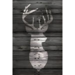 " Lodge Deer On Black Wood " by Claudia Schoen
