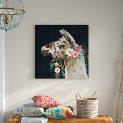 ” Lovely Llama II ” by Victoria Borges Painting Print - Chic Decora