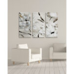 " Misty Morning Blooms " 3 - Pieces Painting Print - Image 4