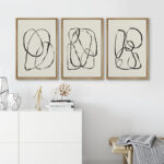 " Modern Duotone Geometric Spiral Ring Circle Collage 3 Piece Framed Wall Art. " 3 - Pieces - Image 4