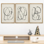 " Modern Duotone Geometric Spiral Ring Circle Collage 3 Piece Framed Wall Art. " 3 - Pieces - Image 8