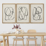 " Modern Duotone Geometric Spiral Ring Circle Collage 3 Piece Framed Wall Art. " 3 - Pieces - Image 2