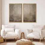 " Monochromatic Gradient Abstract Minimalist Gray " 2 - Pieces - Image 4