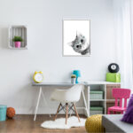 " Monochrome Cat Kitten Peeking Glasses Portrait " by Annalisa Latella - Image 3