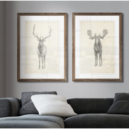 ” Moose Study ” by Antonyus Bunjamin (Abe) 2 – Pieces - Chic Decora
