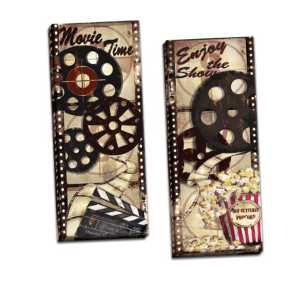 ” Movie Night! Classic Old-Fashioned Cinema Enjoy The Show And Movie Time ” by Tre Sorelle Studios 2 – Pieces - Chic Decora