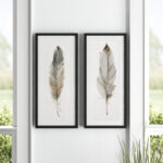 " Neutral Feather I " 2 - Pieces Painting Print