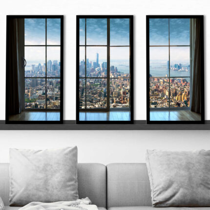 ” New York City Window ” 3 – Pieces - Chic Decora