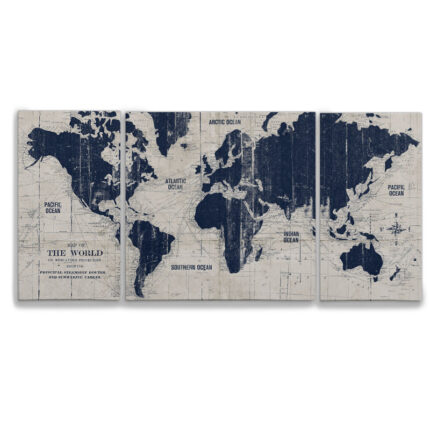 ” Old World Map ” 3 – Pieces - Chic Decora