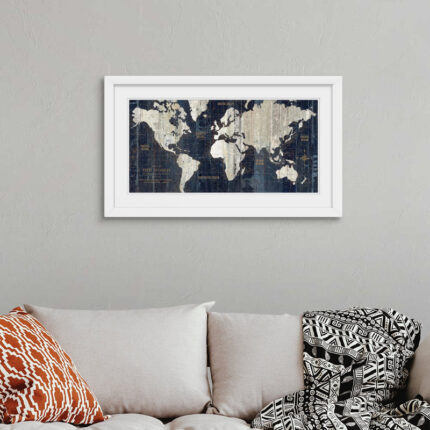 ” Old World Map Blue “ - Chic Decora