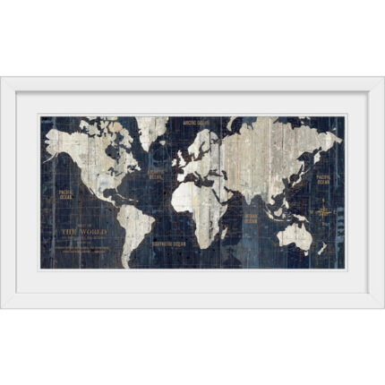 ” Old World Map Blue “ - Chic Decora