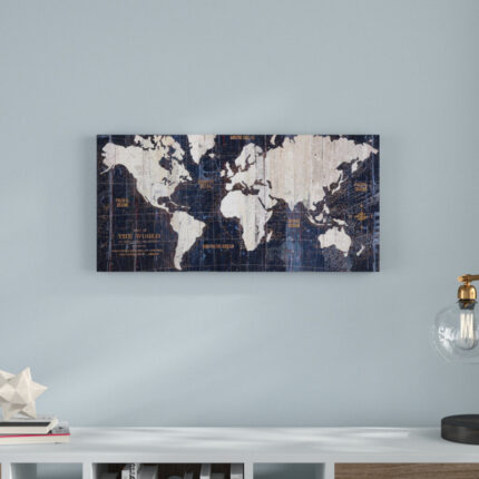 ” Old World Map Blue ” by Avery Tillmom - Chic Decora