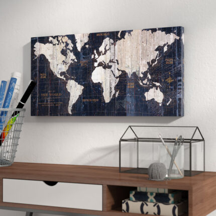 ” Old World Map Blue ” by Avery Tillmom - Chic Decora