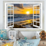 " Open Window To Bright Yellow Sunset " - Image 6