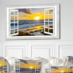 " Open Window To Bright Yellow Sunset " - Image 7