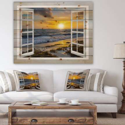 ” Open Window To Bright Yellow Sunset “ - Chic Decora