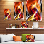 " Ornament Gray - Abstract Canvas Wall Art Print 4 Piece Set " - Image 4