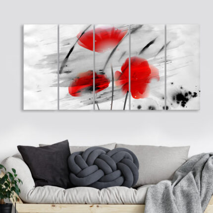 ” Painted Petals III ” by Tristan Scott 5 – Pieces - Chic Decora