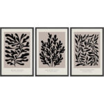 " Papier Decoupe Collection French Retro Art Decor Flower Plants " by Henri Matisse 3 - Pieces - Image 3