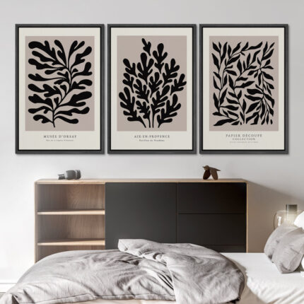 ” Papier Decoupe Collection French Retro Art Decor Flower Plants ” by Henri Matisse 3 – Pieces - Chic Decora