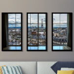" Paris Rooftops 8 Window " 3 - Pieces