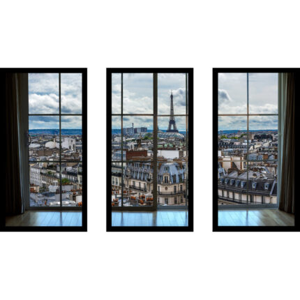 ” Paris Rooftops 8 Window ” 3 – Pieces - Chic Decora