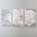 " Pastel Pink Peony On Gray " 3 - Pieces - Image 2