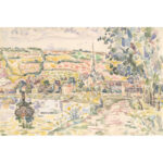 " Petit Andely-The River Bank " by Paul Signac Painting Print