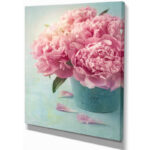 " Pink Peony Flowers In Vase " - Image 6