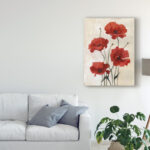 " Poppy Bouquet III " by Emma Scarvey Painting Print