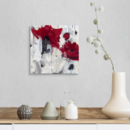 “Poppy Love” Painting Print on Canvas by Pamela K. Beer - Chic Decora