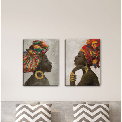 ” Portrait Of A Woman I & II ” by Marie Elaine Cusson 2 – Pieces Painting Print - Chic Decora