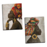 " Portrait Of A Woman I & II " by Marie Elaine Cusson 2 - Pieces Painting Print - Image 2