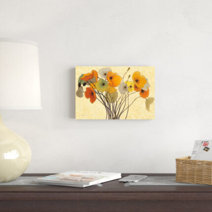 ” Pumpkin Poppies I ” by Shirley Novak Painting Print - Chic Decora