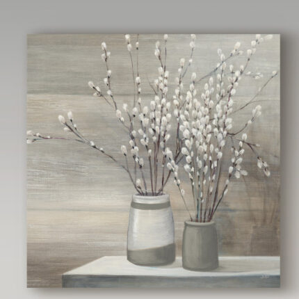 ” Pussy Willow Still Life Gray Pots Crop ” by Julia Purinton - Chic Decora