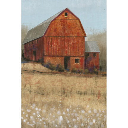 ” Red Barn View I ” by Timothy O’ Toole Painting Print - Chic Decora