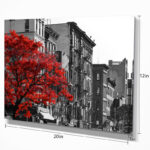 " Red Tree On Black And White New York City Street " - Image 4