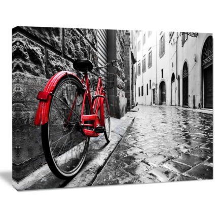 ” Retro Vintage Red Bike “ - Chic Decora