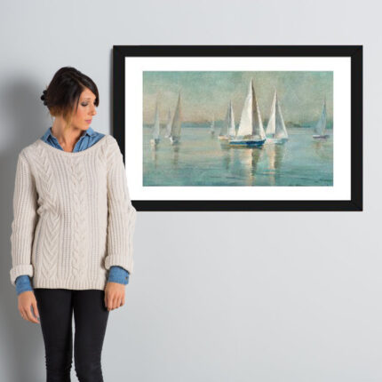 ” Sailboats At Sunrise ” by Danhui Nai - Chic Decora