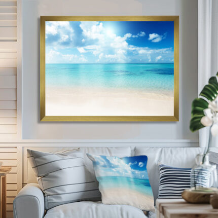 ” Sand Of Beach In Blue Caribbean Sea “ - Chic Decora